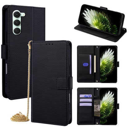 Crossbody Chain Triangle Leather Phone Case, For Tecno Pova Curve 2 5G, For Tecno Camon 50 Pro 4G, For Tecno Camon 50 4G, For Tecno Pova 7 Pro 5G, For Tecno Pova 7 5G, For Tecno Pop 10 4G, For Tecno Spark 40 Pro+ 4G, For Tecno Spark 40 Pro 4G