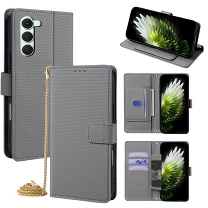 Crossbody Chain Triangle Leather Phone Case, For Tecno Pova Curve 2 5G, For Tecno Camon 50 Pro 4G, For Tecno Camon 50 4G, For Tecno Pova 7 Pro 5G, For Tecno Pova 7 5G, For Tecno Pop 10 4G, For Tecno Spark 40 Pro+ 4G, For Tecno Spark 40 Pro 4G