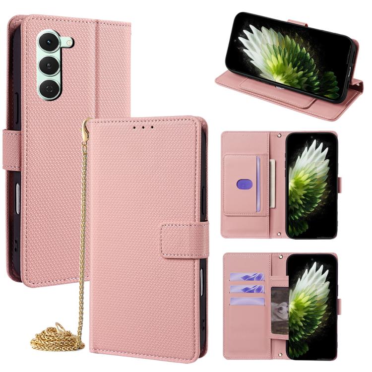 Crossbody Chain Triangle Leather Phone Case, For Tecno Pova Curve 2 5G, For Tecno Camon 50 Pro 4G, For Tecno Camon 50 4G, For Tecno Pova 7 Pro 5G, For Tecno Pova 7 5G, For Tecno Pop 10 4G, For Tecno Spark 40 Pro+ 4G, For Tecno Spark 40 Pro 4G