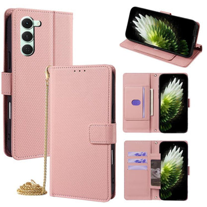 Crossbody Chain Triangle Leather Phone Case, For Tecno Pova Curve 2 5G, For Tecno Camon 50 Pro 4G, For Tecno Camon 50 4G, For Tecno Pova 7 Pro 5G, For Tecno Pova 7 5G, For Tecno Pop 10 4G, For Tecno Spark 40 Pro+ 4G, For Tecno Spark 40 Pro 4G