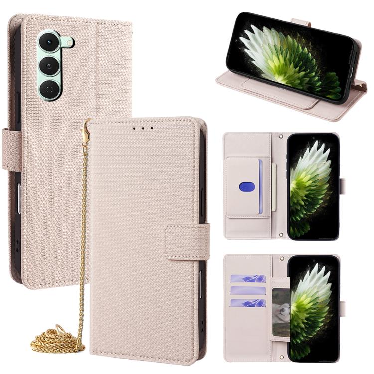 Crossbody Chain Triangle Leather Phone Case, For Tecno Pova Curve 2 5G, For Tecno Camon 50 Pro 4G, For Tecno Camon 50 4G, For Tecno Pova 7 Pro 5G, For Tecno Pova 7 5G, For Tecno Pop 10 4G, For Tecno Spark 40 Pro+ 4G, For Tecno Spark 40 Pro 4G