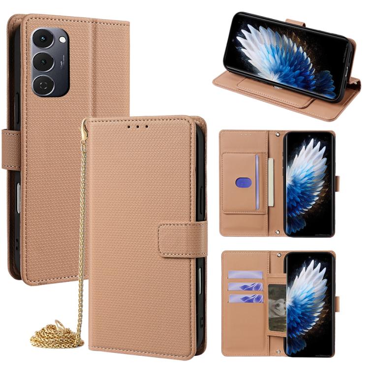 Crossbody Chain Triangle Leather Phone Case, For Tecno Pova Curve 2 5G, For Tecno Camon 50 Pro 4G, For Tecno Camon 50 4G, For Tecno Pova 7 Pro 5G, For Tecno Pova 7 5G, For Tecno Pop 10 4G, For Tecno Spark 40 Pro+ 4G, For Tecno Spark 40 Pro 4G