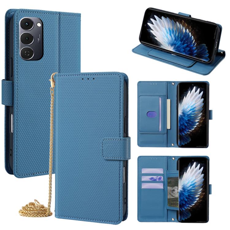 Crossbody Chain Triangle Leather Phone Case, For Tecno Pova Curve 2 5G, For Tecno Camon 50 Pro 4G, For Tecno Camon 50 4G, For Tecno Pova 7 Pro 5G, For Tecno Pova 7 5G, For Tecno Pop 10 4G, For Tecno Spark 40 Pro+ 4G, For Tecno Spark 40 Pro 4G