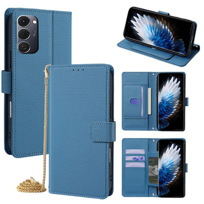 Crossbody Chain Triangle Leather Phone Case, For Tecno Pova Curve 2 5G, For Tecno Camon 50 Pro 4G, For Tecno Camon 50 4G, For Tecno Pova 7 Pro 5G, For Tecno Pova 7 5G, For Tecno Pop 10 4G, For Tecno Spark 40 Pro+ 4G, For Tecno Spark 40 Pro 4G