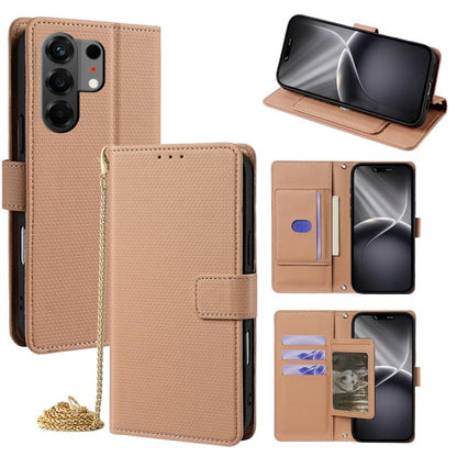 Crossbody Chain Triangle Leather Phone Case, For Tecno Pova Curve 2 5G, For Tecno Camon 50 Pro 4G, For Tecno Camon 50 4G, For Tecno Pova 7 Pro 5G, For Tecno Pova 7 5G, For Tecno Pop 10 4G, For Tecno Spark 40 Pro+ 4G, For Tecno Spark 40 Pro 4G