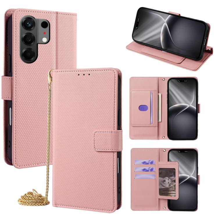 Crossbody Chain Triangle Leather Phone Case, For Tecno Pova Curve 2 5G, For Tecno Camon 50 Pro 4G, For Tecno Camon 50 4G, For Tecno Pova 7 Pro 5G, For Tecno Pova 7 5G, For Tecno Pop 10 4G, For Tecno Spark 40 Pro+ 4G, For Tecno Spark 40 Pro 4G