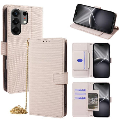 Crossbody Chain Triangle Leather Phone Case, For Tecno Pova Curve 2 5G, For Tecno Camon 50 Pro 4G, For Tecno Camon 50 4G, For Tecno Pova 7 Pro 5G, For Tecno Pova 7 5G, For Tecno Pop 10 4G, For Tecno Spark 40 Pro+ 4G, For Tecno Spark 40 Pro 4G