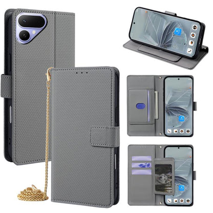 Crossbody Chain Triangle Leather Phone Case, For Tecno Pova Curve 2 5G, For Tecno Camon 50 Pro 4G, For Tecno Camon 50 4G, For Tecno Pova 7 Pro 5G, For Tecno Pova 7 5G, For Tecno Pop 10 4G, For Tecno Spark 40 Pro+ 4G, For Tecno Spark 40 Pro 4G