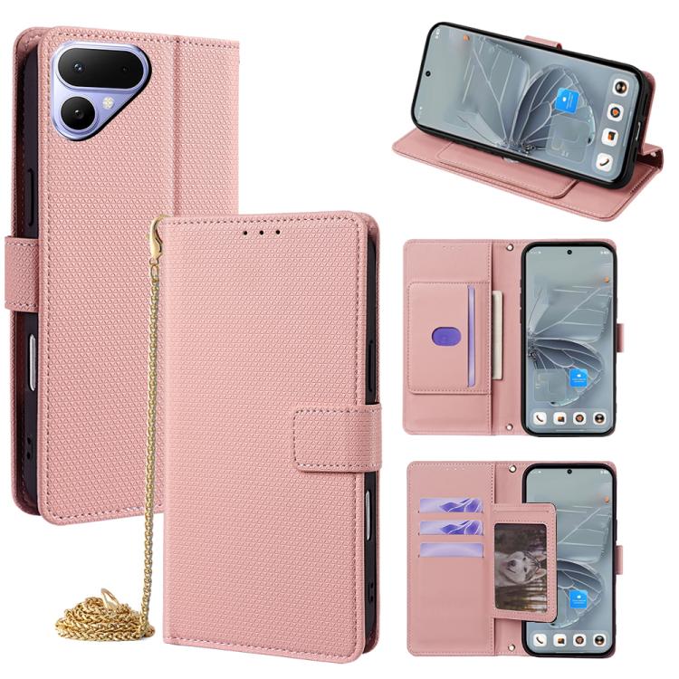 Crossbody Chain Triangle Leather Phone Case, For Tecno Pova Curve 2 5G, For Tecno Camon 50 Pro 4G, For Tecno Camon 50 4G, For Tecno Pova 7 Pro 5G, For Tecno Pova 7 5G, For Tecno Pop 10 4G, For Tecno Spark 40 Pro+ 4G, For Tecno Spark 40 Pro 4G