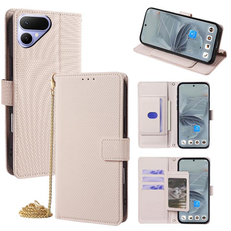 Crossbody Chain Triangle Leather Phone Case, For Tecno Pova Curve 2 5G, For Tecno Camon 50 Pro 4G, For Tecno Camon 50 4G, For Tecno Pova 7 Pro 5G, For Tecno Pova 7 5G, For Tecno Pop 10 4G, For Tecno Spark 40 Pro+ 4G, For Tecno Spark 40 Pro 4G