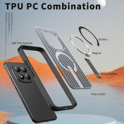 Honeycomb Cooling MagSafe Holder Phone Case, For Redmi Note 15 Pro+ 5G 163.3mm / Poco M8 Pro 5G, For Redmi Note 15 4G / 5G Global 164mm / Poco M8 5G, For Redmi K90 Pro Max / Poco F8 Ultra, For Redmi K90 / Poco F8 Pro 5G                                 ...