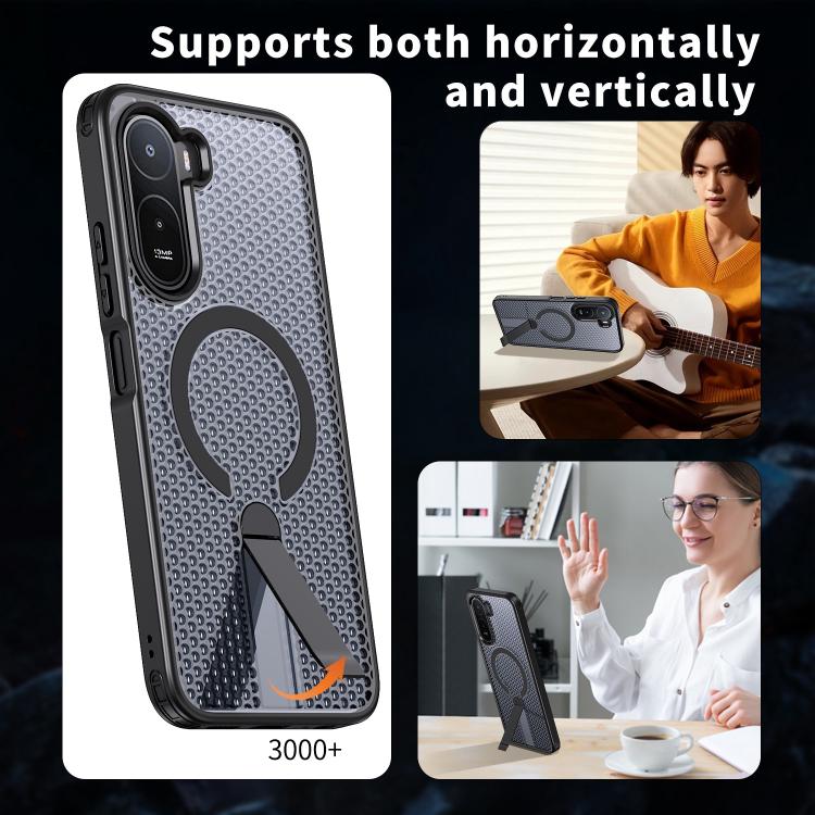 Honeycomb Cooling MagSafe Holder Phone Case, For Redmi A7 Pro 4G / 5G 171mm / Poco C85x, For Redmi Note 15 Pro+ 5G 163.3mm, For Redmi Note 15 4G / 5G Global 164mm, For Redmi K90 Pro Max / Poco F8 Ultra, For Redmi K90 / Poco F8 Pro 5G                   ...