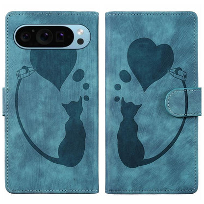 Pen Heart Cat Embossed Leather Phone Case, For Google Pixel 11 Pro XL, For Google Pixel 11 / 11 Pro, For Google Pixel 10a, For Google Pixel 9 Pro XL / 10 Pro XL, For Google Pixel 9 / 10 Pro