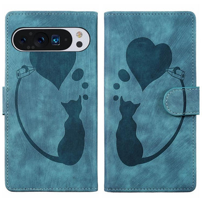 Pen Heart Cat Embossed Leather Phone Case, For Google Pixel 11 Pro XL, For Google Pixel 11 / 11 Pro, For Google Pixel 10a, For Google Pixel 9 Pro XL / 10 Pro XL, For Google Pixel 9 / 10 Pro