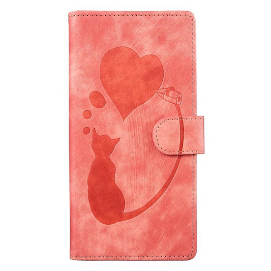 Pen Heart Cat Embossed Leather Phone Case, For Google Pixel 11 Pro XL, For Google Pixel 11 / 11 Pro, For Google Pixel 10a, For Google Pixel 9 Pro XL / 10 Pro XL, For Google Pixel 9 / 10 Pro
