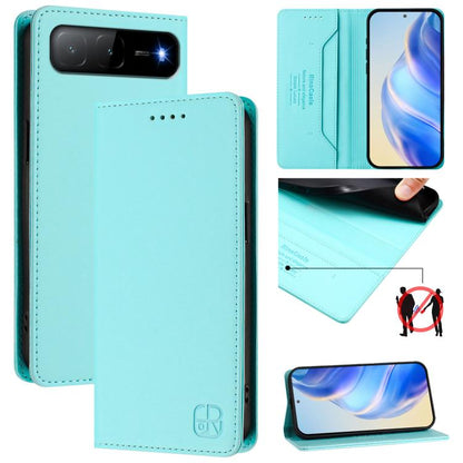 RC01 Dual-Folded Magnetic Suction RFID Leather Phone Case, For Tecno Spark Go 5G 2025 / Hot 60i 5G