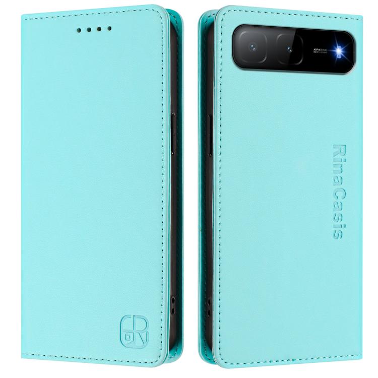 RC01 Dual-Folded Magnetic Suction RFID Leather Phone Case, For Tecno Spark Go 5G 2025 / Hot 60i 5G