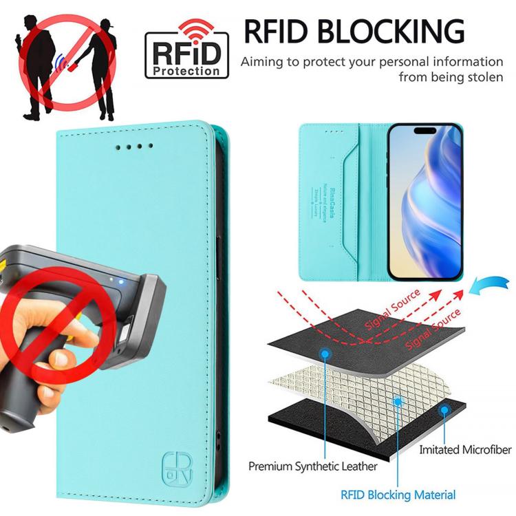 RC01 Dual-Folded Magnetic Suction RFID Leather Phone Case, For Tecno Spark Go 5G 2025 / Hot 60i 5G