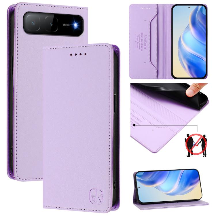 RC01 Dual-Folded Magnetic Suction RFID Leather Phone Case, For Tecno Spark Go 5G 2025 / Hot 60i 5G