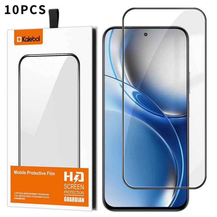 10pcs Kalebol High-Aluminum Screen-Printed Full-Coverage Anti-Fingerprint Black-Bordered HD Tempered Glass Film, For Realme P4R 5G, For Realme C100 5G, For Realme C100 4G, For Realme Narzo 100 Lite 5G, For Realme Neo8 5G, For Realme 16 5G              ...