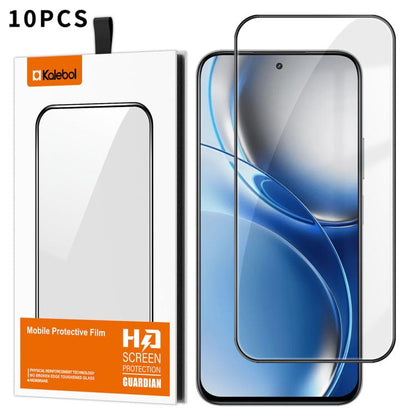 10pcs Kalebol High-Aluminum Screen-Printed Full-Coverage Anti-Fingerprint Black-Bordered HD Tempered Glass Film, For Realme P4R 5G, For Realme C100 5G, For Realme C100 4G, For Realme Narzo 100 Lite 5G, For Realme Neo8 5G, For Realme 16 5G              ...