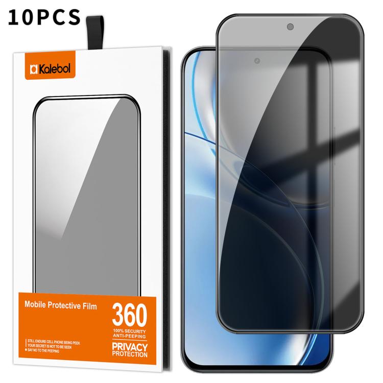 10pcs Kalebol High-Aluminum Screen-Printed Full-Coverage Black-Border Privacy Tempered Glass Film, For Realme P4R 5G, For Realme C100 5G, For Realme C100 4G, For Realme Narzo 100 Lite 5G, For Realme Neo8 5G, For Realme 16 5G, For Realme 16 Pro 5G      ...