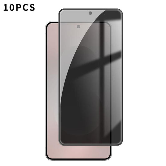 10pcs Kalebol High-Aluminum Screen-Printed Full-Coverage Black-Border Privacy Tempered Glass Film, For Samsung Galaxy S26+ 5G, For Samsung Galaxy S26 Edge 5G, For Samsung Galaxy S26 Ultra 5G, For Samsung Galaxy S26 5G, For Samsung Galaxy S25 Edge 5G