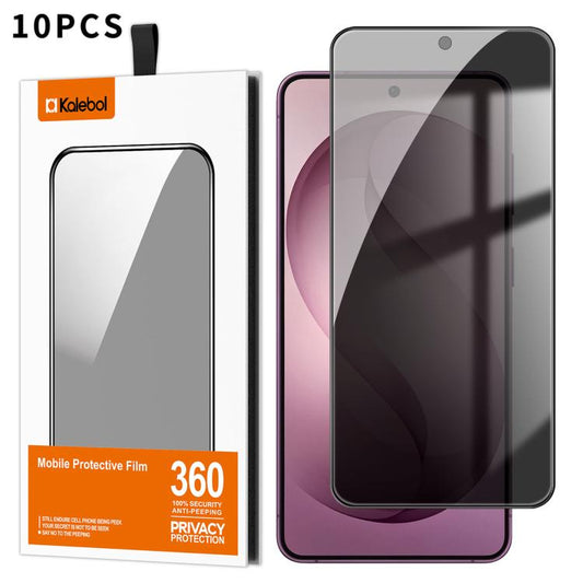 10 PCS/Pack Kalebol High-Aluminum Screen-Printed Full-Coverage Black-Border Privacy Tempered Glass Film, For Galaxy S27 Ultra 5G, For Galaxy S27 Pro 5G, For Galaxy S27 5G, For Galaxy S27+ 5G, For Galaxy S26+ 5G, For Galaxy S26 Edge 5G                  ...