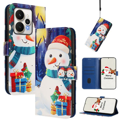 Christmas Series Buckle Leather Phone Case with Hand Strap, For Realme C71 4G India / Note 70 4G, For Realme C85 5G / 15x 5G India, For Realme P4 Pro 5G, For Realme P4 5G, For Realme 15T 5G Global, For Realme 15 / 15 Pro 5G Global                      ...