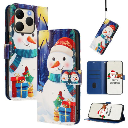 Christmas Series Buckle Leather Phone Case with Hand Strap, For Realme C71 4G India / Note 70 4G, For Realme C85 5G / 15x 5G India, For Realme P4 Pro 5G, For Realme P4 5G, For Realme 15T 5G Global, For Realme 15 / 15 Pro 5G Global                      ...