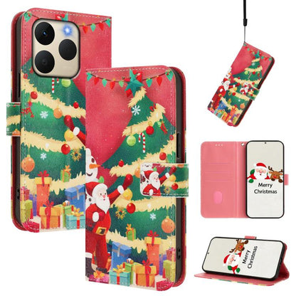 Christmas Series Buckle Leather Phone Case with Hand Strap, For Realme C71 4G India / Note 70 4G, For Realme C85 5G / 15x 5G India, For Realme P4 Pro 5G, For Realme P4 5G, For Realme 15T 5G Global, For Realme 15 / 15 Pro 5G Global                      ...