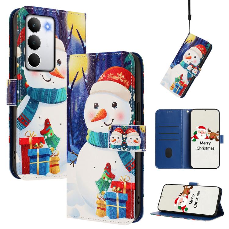 Christmas Series Buckle Leather Phone Case with Hand Strap, For Realme C71 4G India / Note 70 4G, For Realme C85 5G / 15x 5G India, For Realme P4 Pro 5G, For Realme P4 5G, For Realme 15T 5G Global, For Realme 15 / 15 Pro 5G Global                      ...