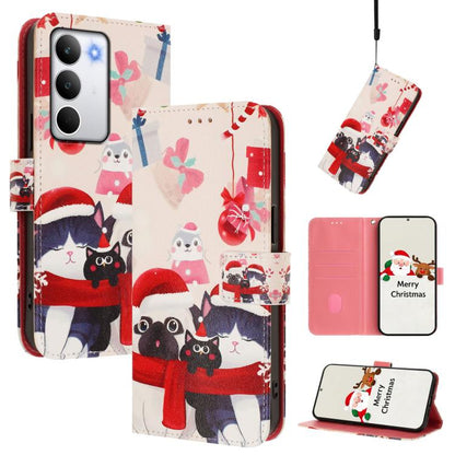 Christmas Series Buckle Leather Phone Case with Hand Strap, For Realme C71 4G India / Note 70 4G, For Realme C85 5G / 15x 5G India, For Realme P4 Pro 5G, For Realme P4 5G, For Realme 15T 5G Global, For Realme 15 / 15 Pro 5G Global                      ...