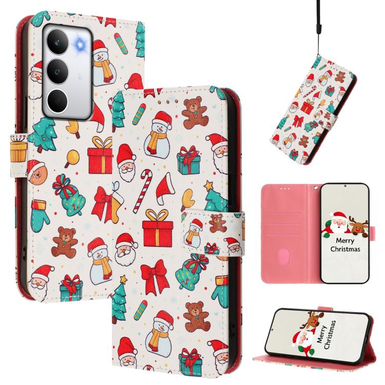 Christmas Series Buckle Leather Phone Case with Hand Strap, For Realme C71 4G India / Note 70 4G, For Realme C85 5G / 15x 5G India, For Realme P4 Pro 5G, For Realme P4 5G, For Realme 15T 5G Global, For Realme 15 / 15 Pro 5G Global                      ...