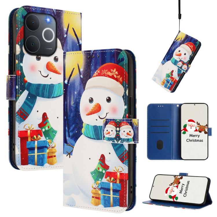 Christmas Series Buckle Leather Phone Case with Hand Strap, For Realme C71 4G India / Note 70 4G, For Realme C85 5G / 15x 5G India, For Realme P4 Pro 5G, For Realme P4 5G, For Realme 15T 5G Global, For Realme 15 / 15 Pro 5G Global                      ...