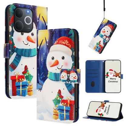 Christmas Series Buckle Leather Phone Case with Hand Strap, For Realme C71 4G India / Note 70 4G, For Realme C85 5G / 15x 5G India, For Realme P4 Pro 5G, For Realme P4 5G, For Realme 15T 5G Global, For Realme 15 / 15 Pro 5G Global                      ...