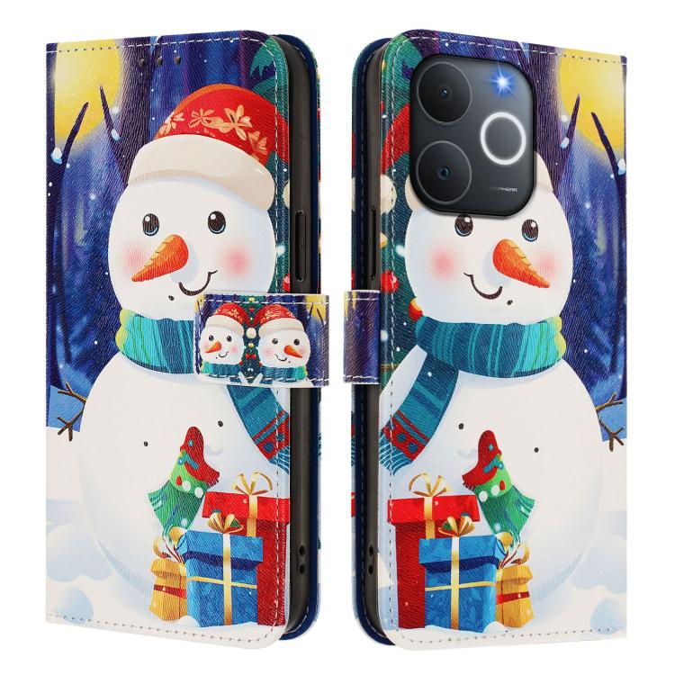 Christmas Series Buckle Leather Phone Case with Hand Strap, For Realme C71 4G India / Note 70 4G, For Realme C85 5G / 15x 5G India, For Realme P4 Pro 5G, For Realme P4 5G, For Realme 15T 5G Global, For Realme 15 / 15 Pro 5G Global                      ...
