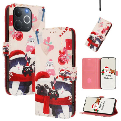 Christmas Series Buckle Leather Phone Case with Hand Strap, For Realme C71 4G India / Note 70 4G, For Realme C85 5G / 15x 5G India, For Realme P4 Pro 5G, For Realme P4 5G, For Realme 15T 5G Global, For Realme 15 / 15 Pro 5G Global                      ...