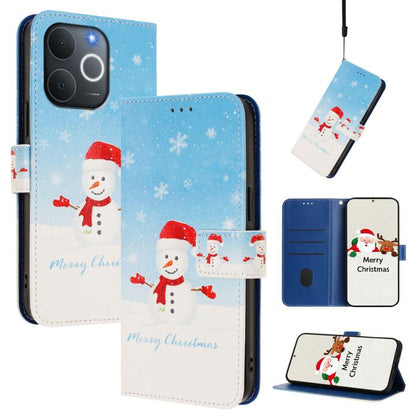 Christmas Series Buckle Leather Phone Case with Hand Strap, For Realme C71 4G India / Note 70 4G, For Realme C85 5G / 15x 5G India, For Realme P4 Pro 5G, For Realme P4 5G, For Realme 15T 5G Global, For Realme 15 / 15 Pro 5G Global                      ...