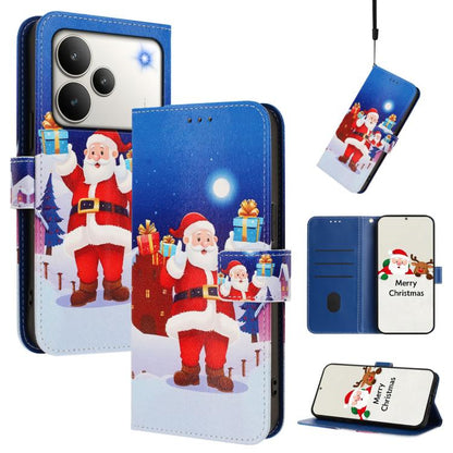 Christmas Series Buckle Leather Phone Case with Hand Strap, For Realme C71 4G India / Note 70 4G, For Realme C85 5G / 15x 5G India, For Realme P4 Pro 5G, For Realme P4 5G, For Realme 15T 5G Global, For Realme 15 / 15 Pro 5G Global                      ...