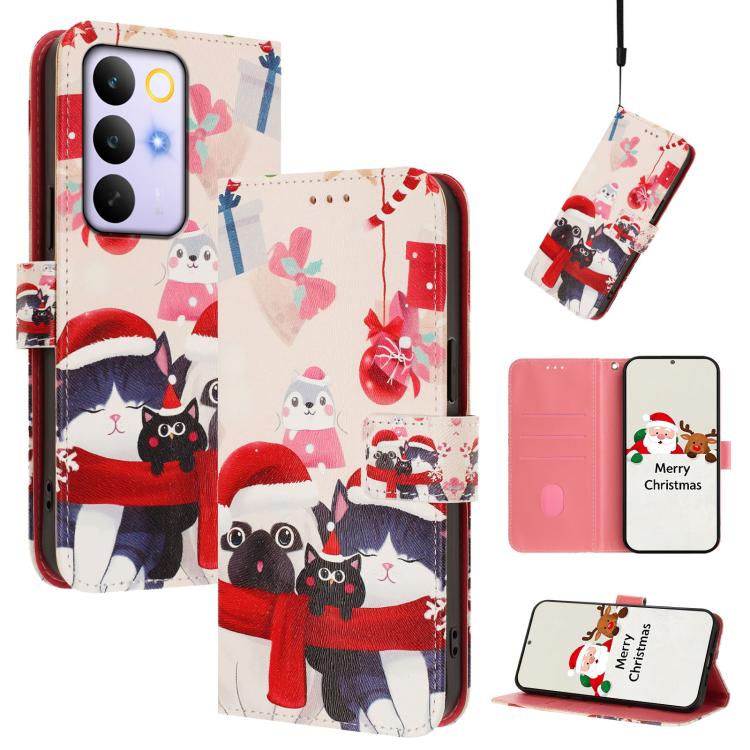 Christmas Series Buckle Leather Phone Case with Hand Strap, For Realme C71 4G India / Note 70 4G, For Realme C85 5G / 15x 5G India, For Realme P4 Pro 5G, For Realme P4 5G, For Realme 15T 5G Global, For Realme 15 / 15 Pro 5G Global                      ...