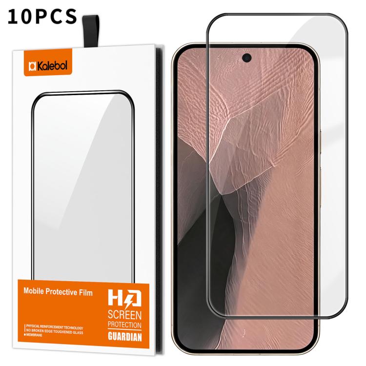 10pcs Kalebol High-Aluminum Screen-Printed Full-Coverage Anti-Fingerprint Black-Bordered HD Tempered Glass Film, For Google Pixel 11 Pro XL, For Google Pixel 11, For Google Pixel 11 Pro, For Google Pixel 10a, For Google Pixel 10 Pro XL                 ...