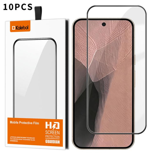 10pcs Kalebol High-Aluminum Screen-Printed Full-Coverage Anti-Fingerprint Black-Bordered HD Tempered Glass Film, For Google Pixel 11 Pro XL, For Google Pixel 11, For Google Pixel 11 Pro, For Google Pixel 10a, For Google Pixel 10 Pro XL                 ...