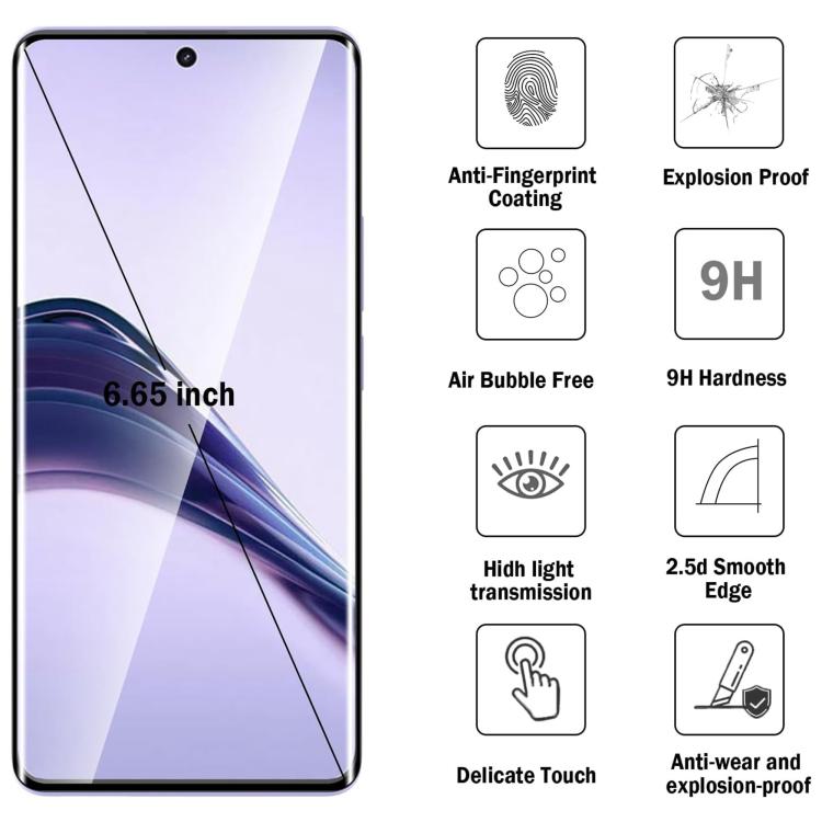 Kalebol High-Aluminum Screen-Printed Full-Coverage Anti-Fingerprint Black-Bordered HD Tempered Glass Film, For Realme P4R 5G, For Realme C100 5G, For Realme C100 4G, For Realme Narzo 100 Lite 5G, For Realme Neo8 5G, For Realme 16 5G, For Realme 16 Pro ...