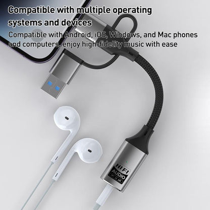 3 in 1 8 Pin, Type-C, USB to 3.5mm Multi-function External Sound Card