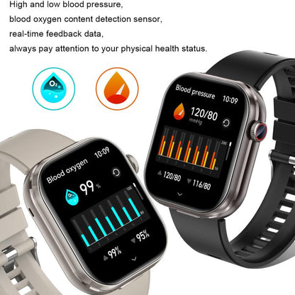 T99 2.02 inch Square Screen 2 in 1 Bluetooth Earphone IP67 Waterproof Smart Watch, Supports Blood Oxygen Monitoring