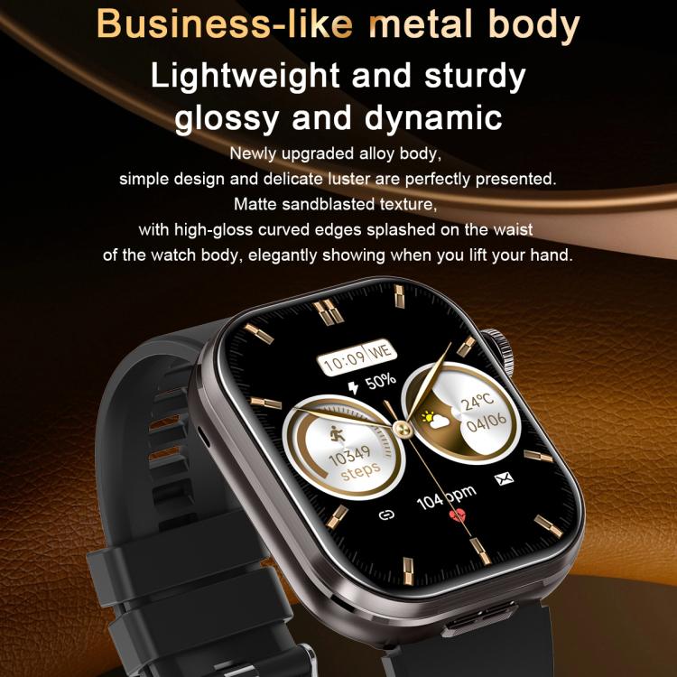 T99 2.02 inch Square Screen 2 in 1 Bluetooth Earphone IP67 Waterproof Smart Watch, Supports Blood Oxygen Monitoring