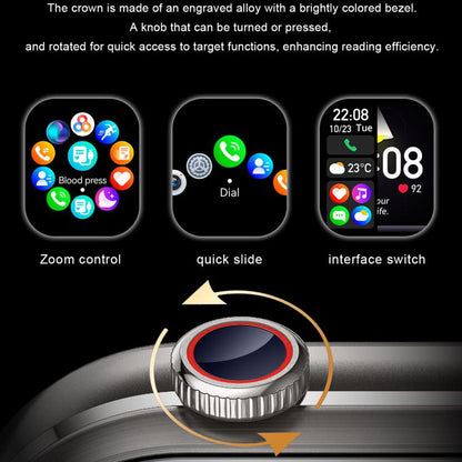 T99 2.02 inch Square Screen 2 in 1 Bluetooth Earphone IP67 Waterproof Smart Watch, Supports Blood Oxygen Monitoring