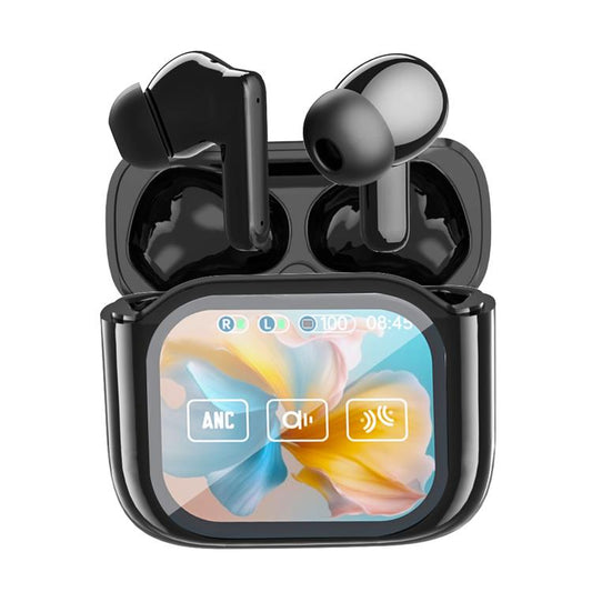 Écouteurs Bluetooth sans fil JM19 avec écran tactile couleur, réduction active du bruit ANC et fonction de traduction