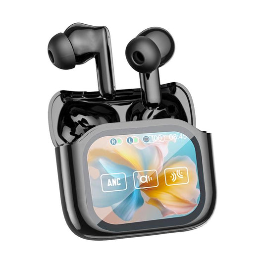 Écouteurs Bluetooth sans fil JM19 avec écran tactile couleur, réduction active du bruit ANC et fonction de traduction